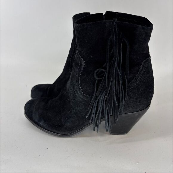 Sam Edelman Louie Black Suede Fringe Ankle Boots western women’s 8 - Picture 5 of 13